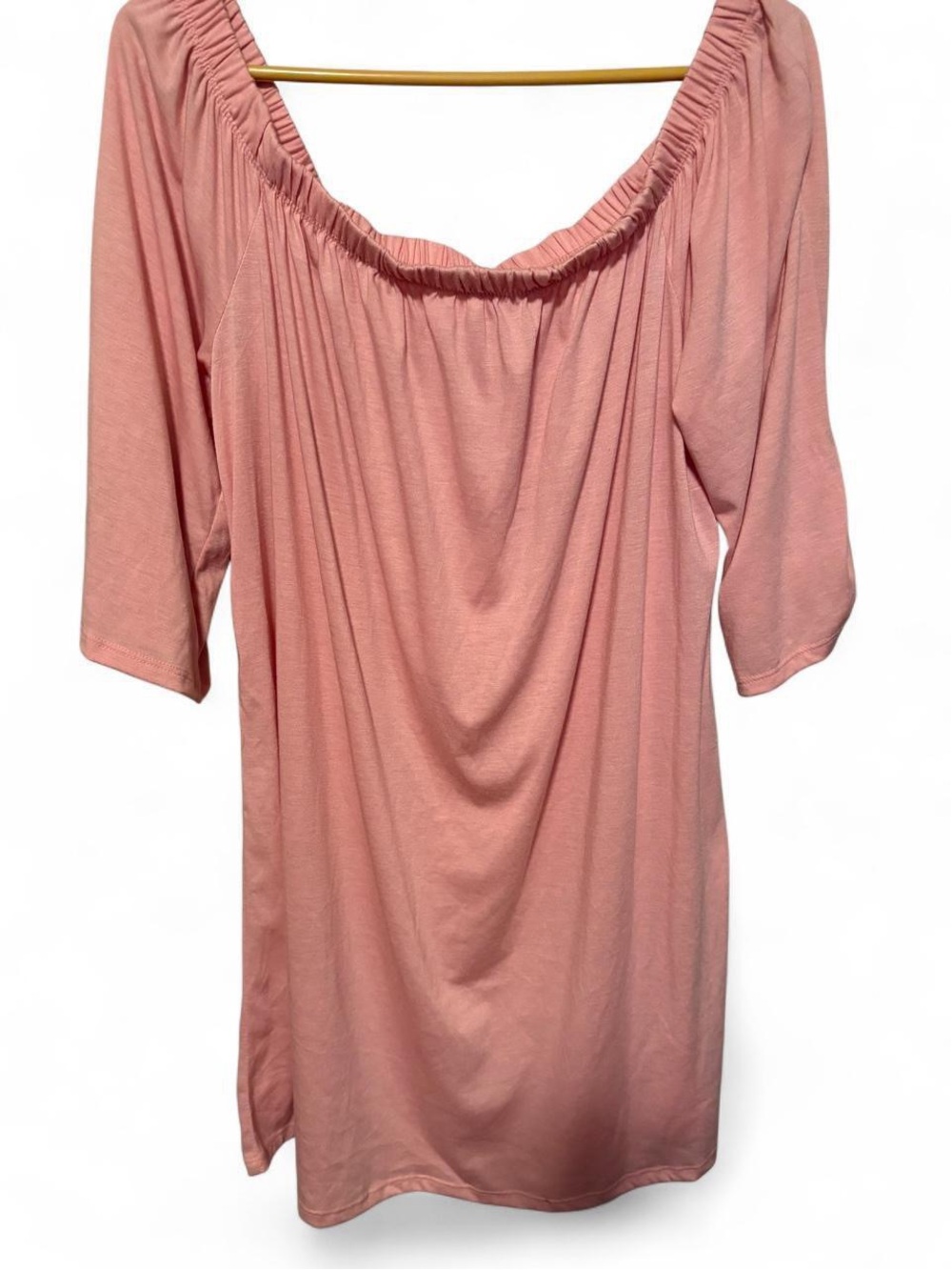 Bobbie Brooks Blush Pink Off-Shoulder Tunic Top or Dress XL